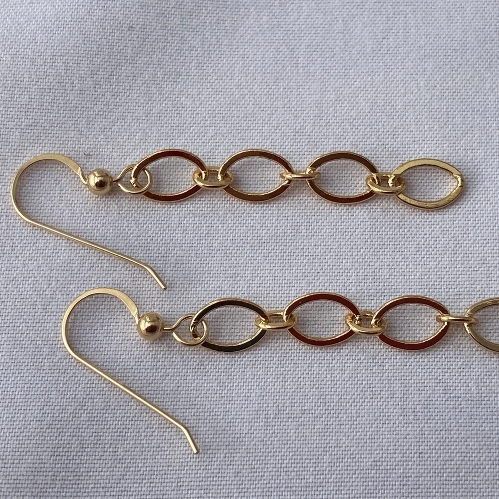FEMININE Gold Chain Earrings  2 Inches